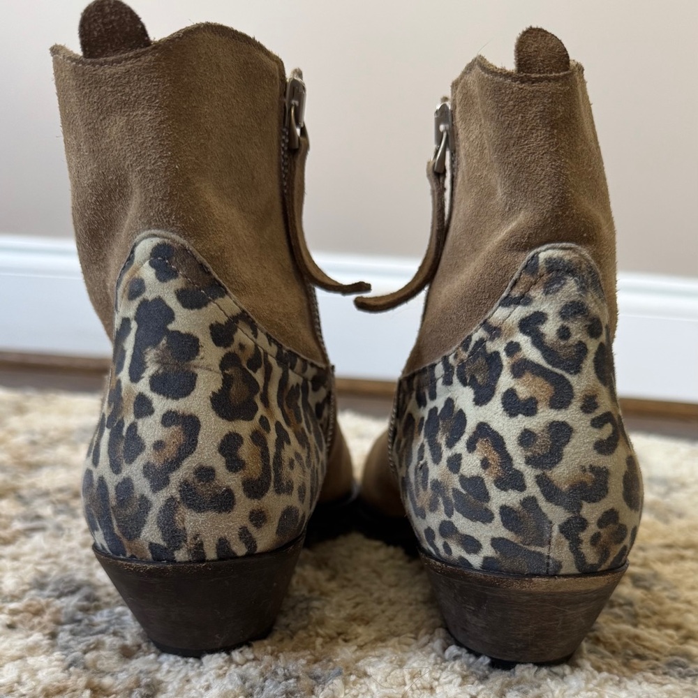 Golden Goose Leopard Accent Tan Ankle Boots 39 - Picture 4 of 8
